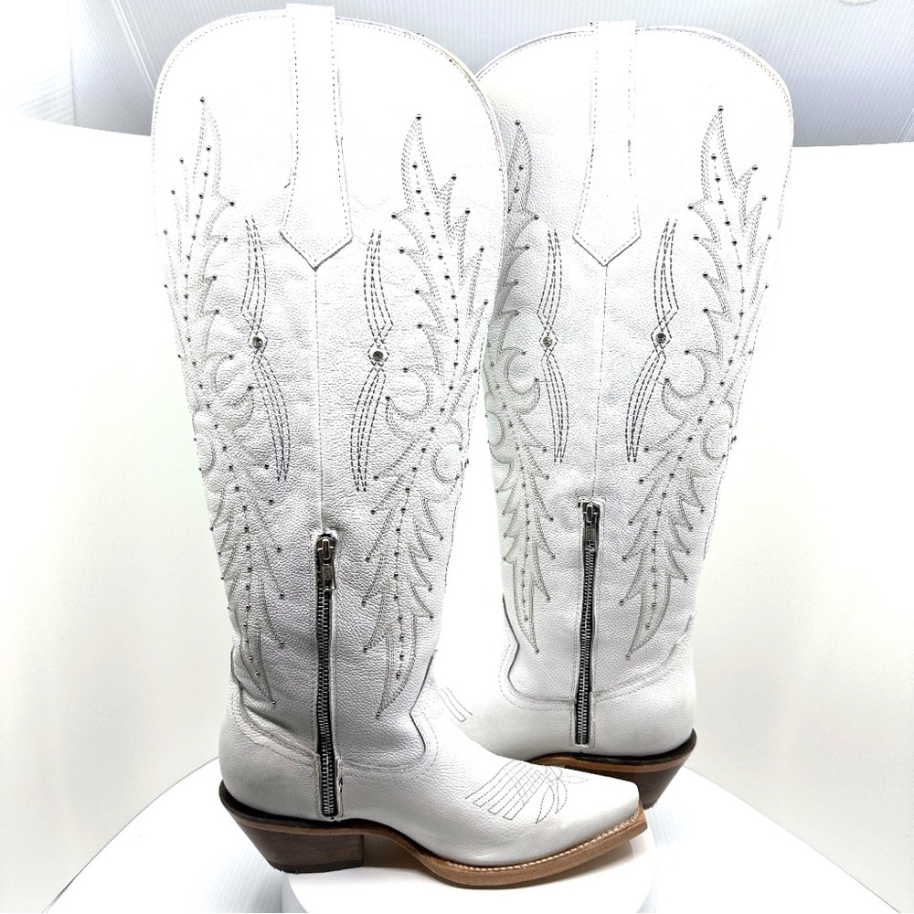 🔥NIB W/Tags ROCKEM Paulina Tall Wide Calf Friendly Snip Toe Cowgirl Boots Size 7 - Picture 8 of 17